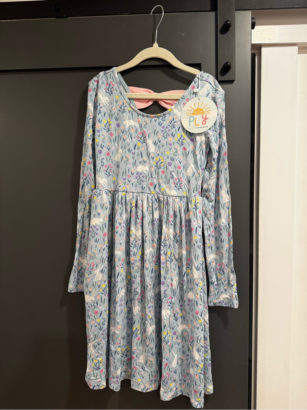Little Sleepies Easter 🐣 Dress with Pink Bow